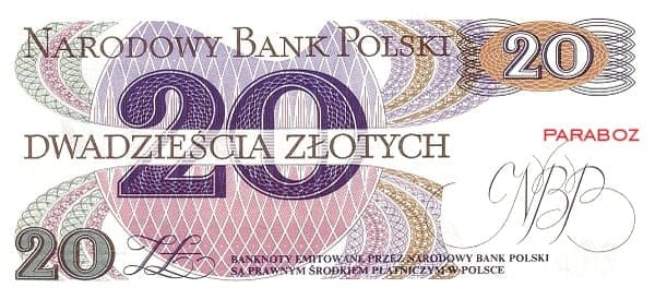 Polonya 20 PLN arka yüz
