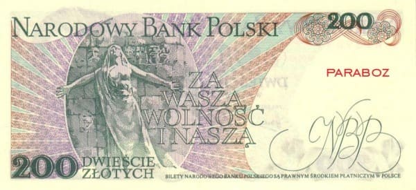Polonya 200 PLN arka yüz