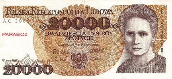 Polonya 20.000 PLN ön yüz