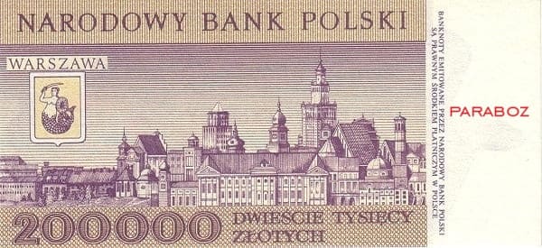 Polonya 200.000 PLN arka yüz