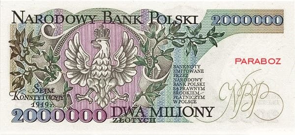 Polonya 2.000.000 PLN arka yüz