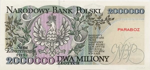 Polonya 2.000.000 PLN arka yüz
