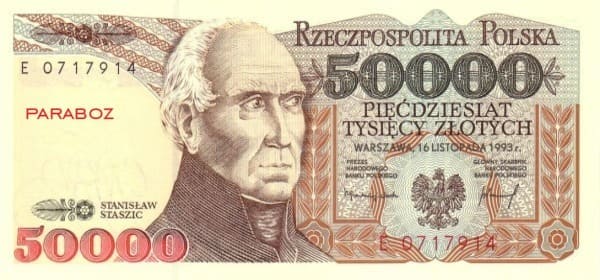 Polonya 50.000 PLN ön yüz