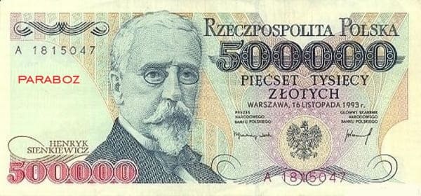 Polonya 500.000 PLN ön yüz