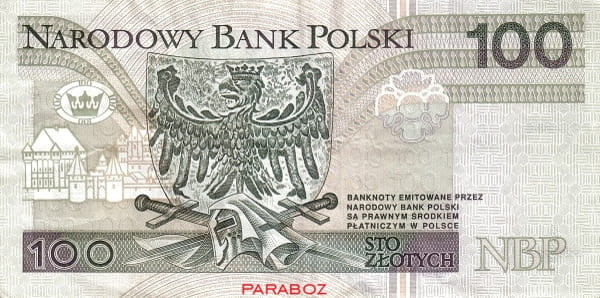 Polonya 100 PLN ön yüz