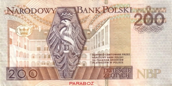 Polonya 200 PLN arka yüz