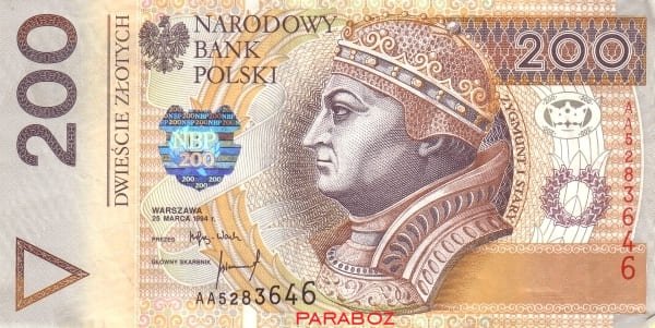 Polonya 200 PLN ön yüz