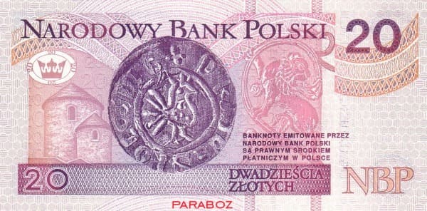 Polonya 20 PLN arka yüz