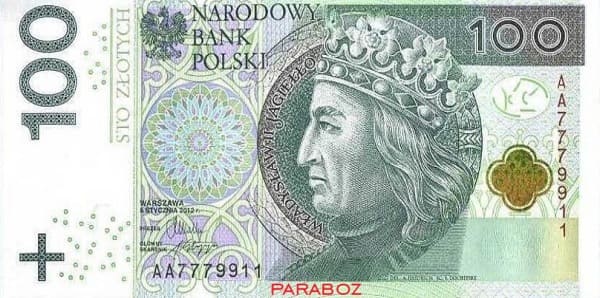 Polonya 100 PLN ön yüz