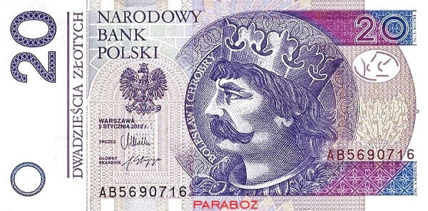 Polonya 20 PLN ön yüz