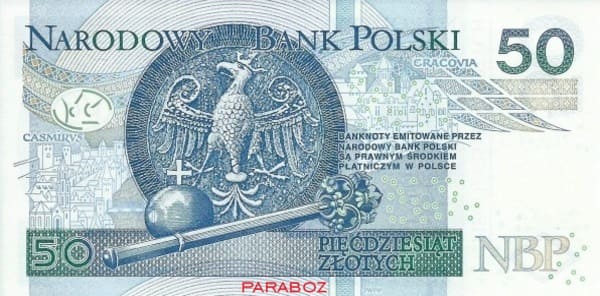Polonya 50 PLN arka yüz