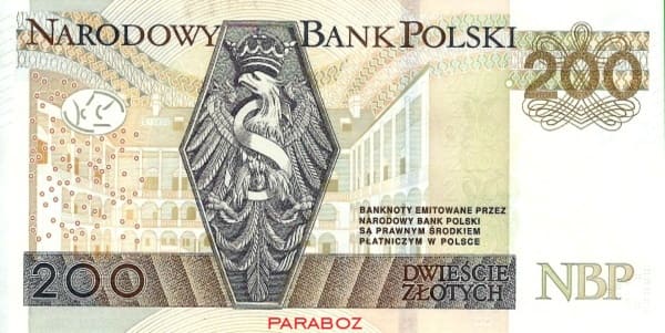 Polonya 200 PLN arka yüz