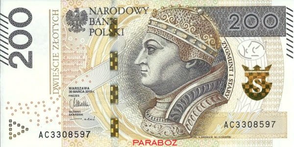Polonya 200 PLN ön yüz