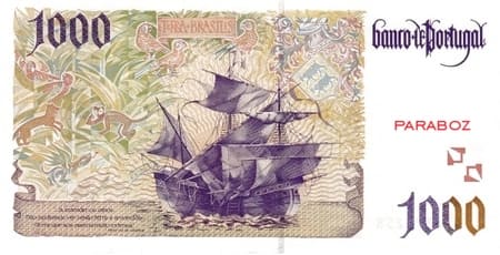 Portekiz Escudos 1.000 PTE arka yüz