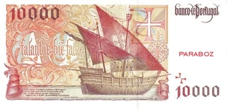 Portekiz Escudos 10.000 PTE arka yüz
