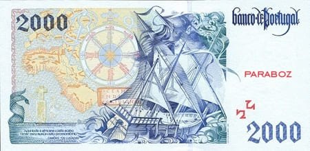 Portekiz Escudos 2.000 PTE arka yüz