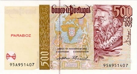 Portekiz Escudos 500 PTE ön yüz