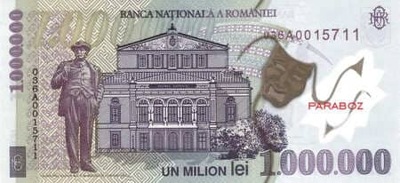 Romanya 1.000.000 RON arka yüz
