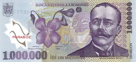 Romanya 1.000.000 RON ön yüz