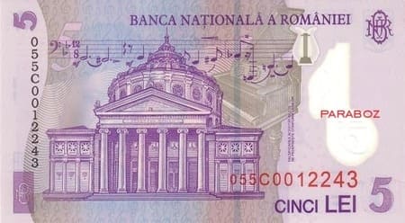 Romanya 5 RON arka yüz