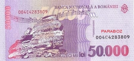 Romanya 50.000 RON arka yüz