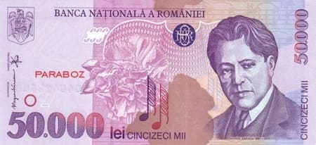 Romanya 50.000 RON ön yüz