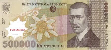 Romanya 500.000 RON ön yüz