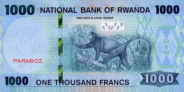 Rwanda 1.000 RWF arka yüz