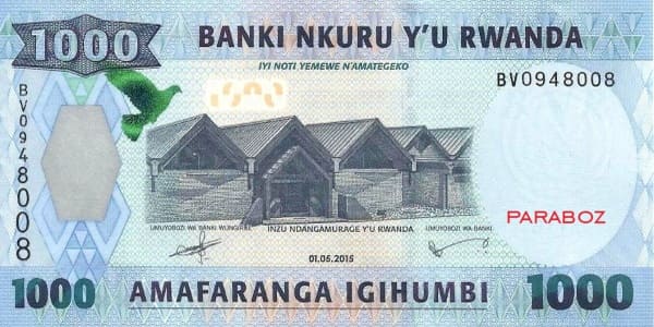 Rwanda 1.000 RWF ön yüz