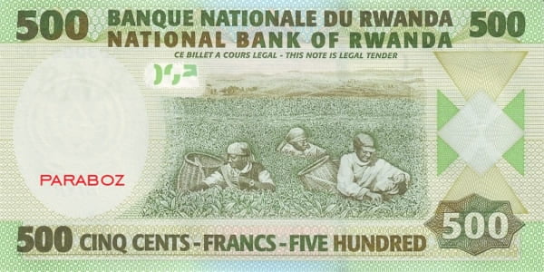 Rwanda 500 RWF arka yüz