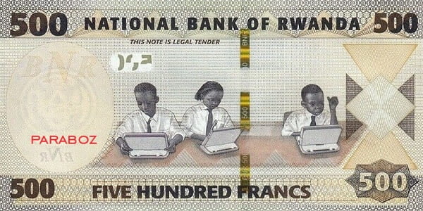 Rwanda 500 RWF arka yüz
