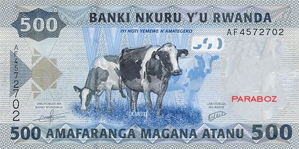 Rwanda 500 RWF ön yüz