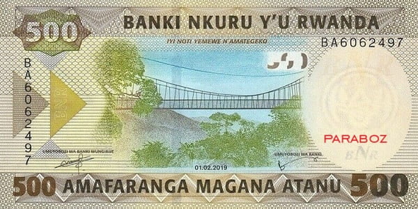 Rwanda 500 RWF ön yüz
