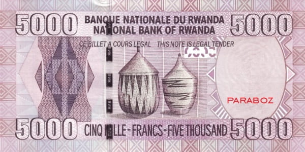 Rwanda 5.000 RWF arka yüz