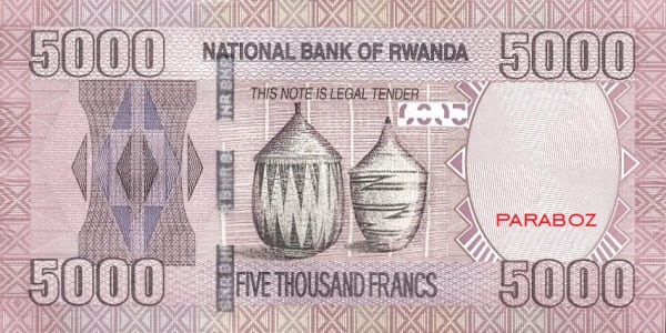 Rwanda 5.000 RWF arka yüz