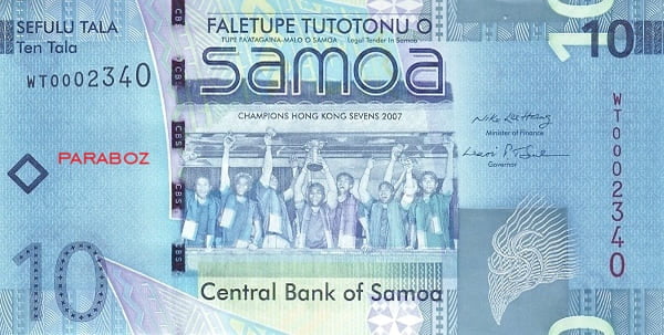 Samoa 10 WST ön yüz