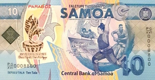 Samoa 10 WST ön yüz