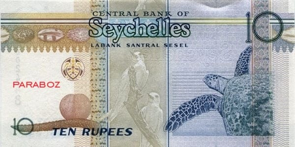 Seyşeller 10 SCR arka yüz