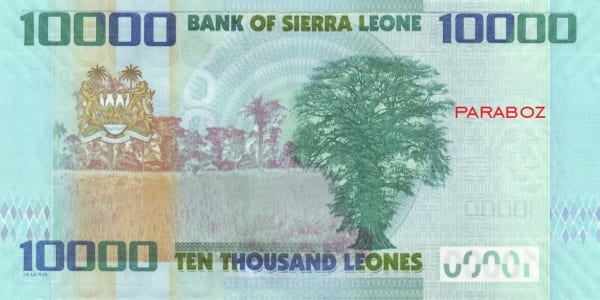 Sierra Leone 10 SLL arka yüz