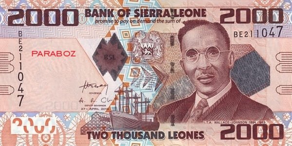 Sierra Leone 2 SLL ön yüz