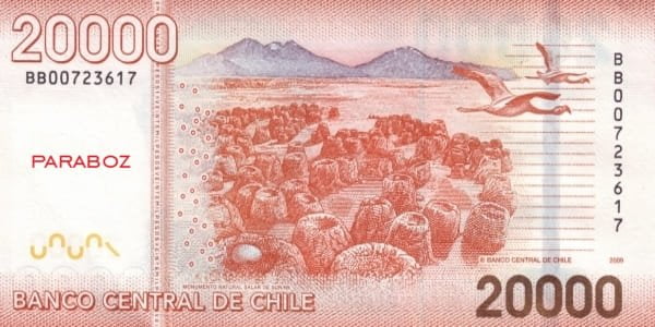 Şili 20.000 CLP arka yüz