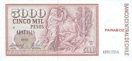 Şili 5.000 CLP arka yüz