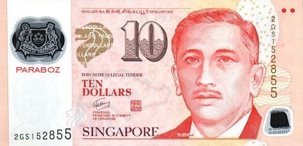 Singapur 10 SGD ön yüz