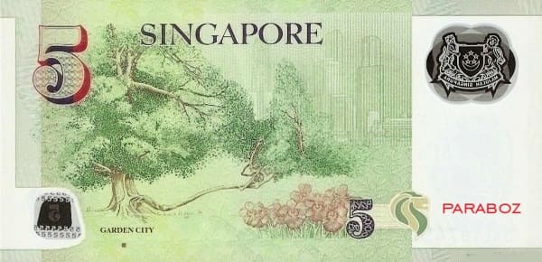 Singapur 5 SGD arka yüz