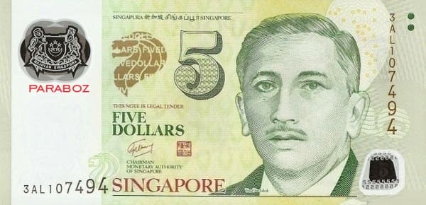 Singapur 5 SGD ön yüz