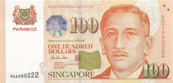 Singapur 100 SGD ön yüz