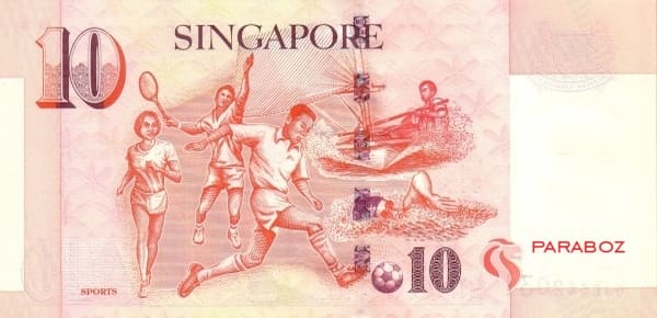 Singapur 10 SGD arka yüz