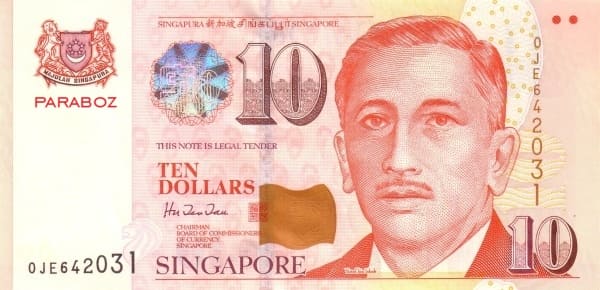 Singapur 10 SGD ön yüz