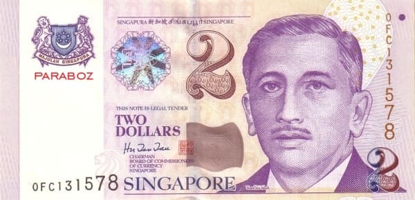 Singapur 2 SGD ön yüz