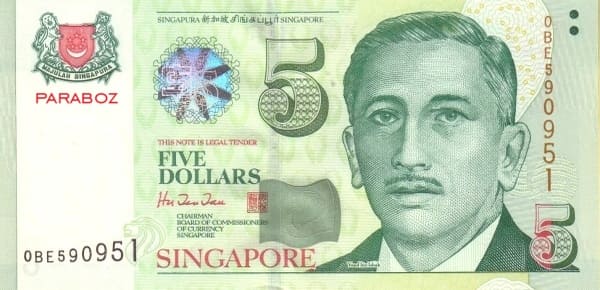 Singapur 5 SGD ön yüz